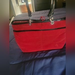 Red Ralph Lauren velvet purse